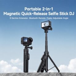 Alternative view of Bastão De Selfie Magnético Yesido Sf37 Para Dji Osmo Action 6/5 Pro/4/Osmo 360 - Preto