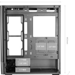 Caixa ATX Mars Gaming MC-LCDPRO LCD IPS 7.2" Tempered Glass Preta - Image 4