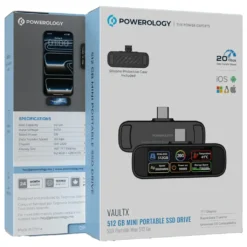 Mini SSD portátil de 512GB Powerology Vaultx - Preto - Imagem 8
