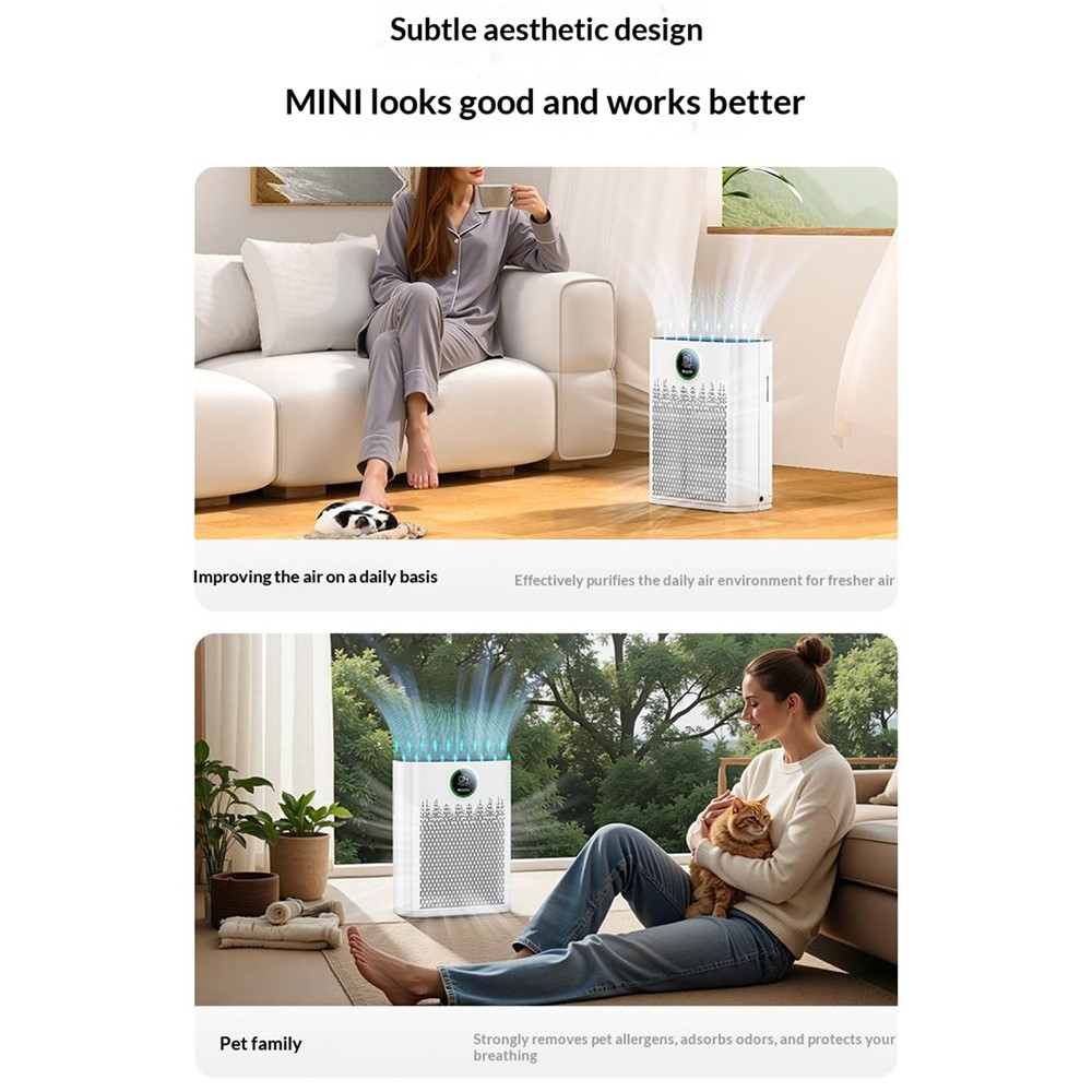 Purificador de ar YESIDO com Wi-Fi, tripla filtragem inteligente, monitor de PM2.5, ultrassilencioso e removedor de formaldeído - Branco - Image 5