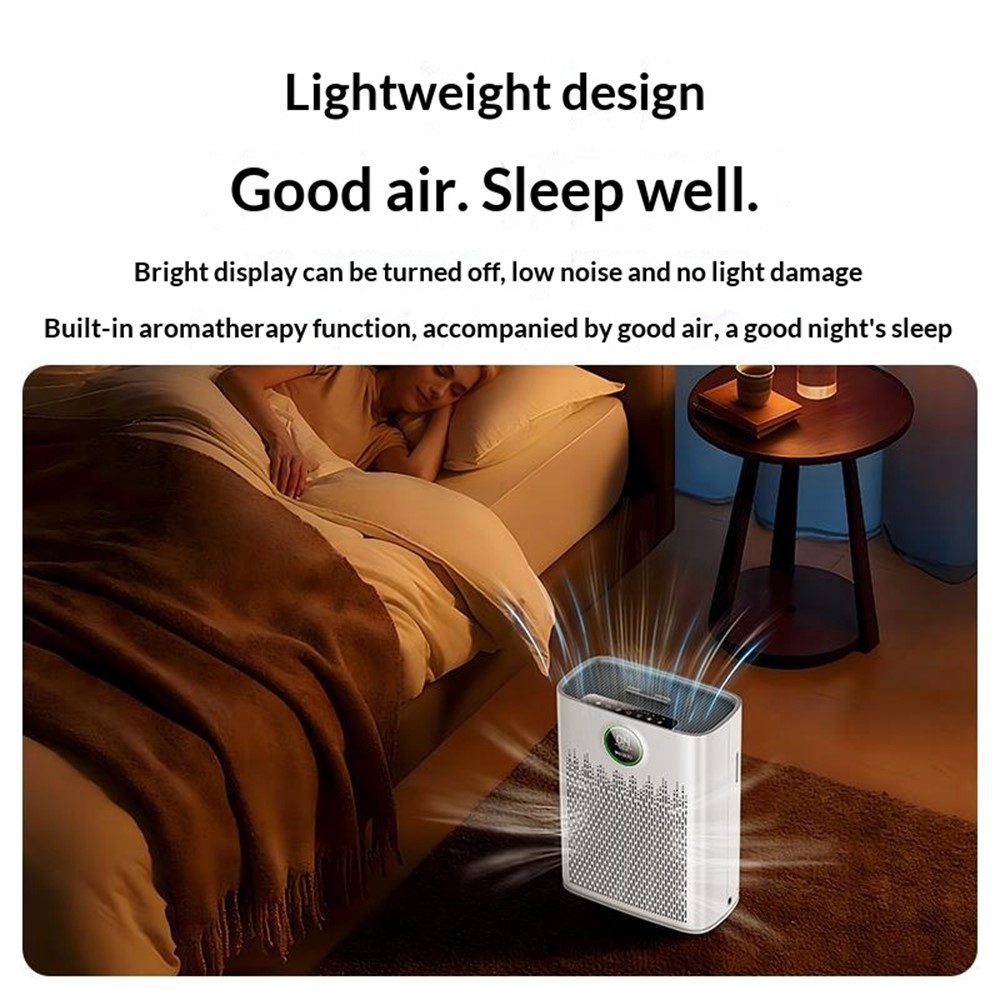 Purificador de ar YESIDO com Wi-Fi, tripla filtragem inteligente, monitor de PM2.5, ultrassilencioso e removedor de formaldeído - Branco - Image 9