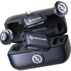 Sistema de microfone sem fio Hollyland LARK M3 Combo 2TX&2RX com 2 microfones/transmissores de lapela, 1 receptor USB e 1 receptor de câmera (2,4 GHz)