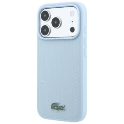 Capa Lacoste Petit Piqué Lacquer Logo Magsafe para iPhone 18 Pro Max e 17 Pro Max Azul