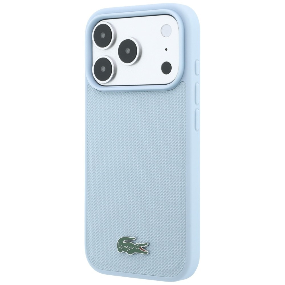 Capa Lacoste Petit Piqué Lacquer Logo Magsafe para iPhone 18 Pro Max e 17 Pro Max Azul