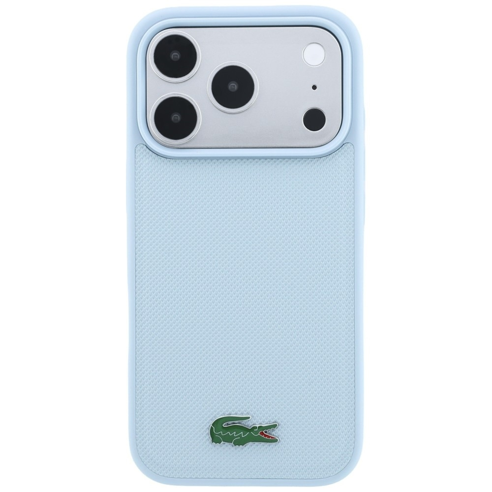 Capa Lacoste Petit Piqué Lacquer Logo Magsafe para iPhone 18 Pro Max e 17 Pro Max Azul