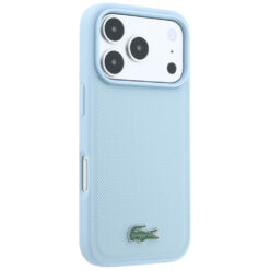 Capa Lacoste Petit Piqué Lacquer Logo Magsafe para iPhone 18 Pro Max e 17 Pro Max Azul