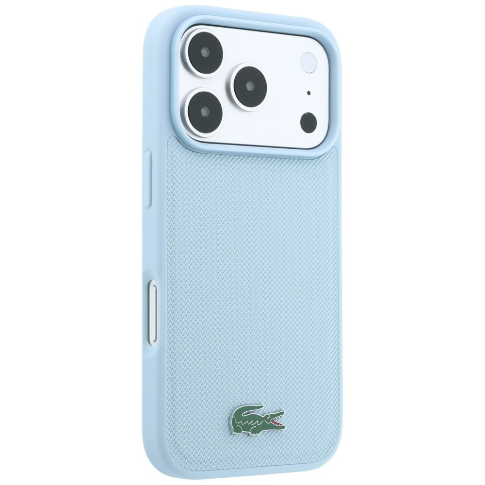 Capa Lacoste Petit Piqué Lacquer Logo Magsafe para iPhone 18 Pro Max e 17 Pro Max Azul