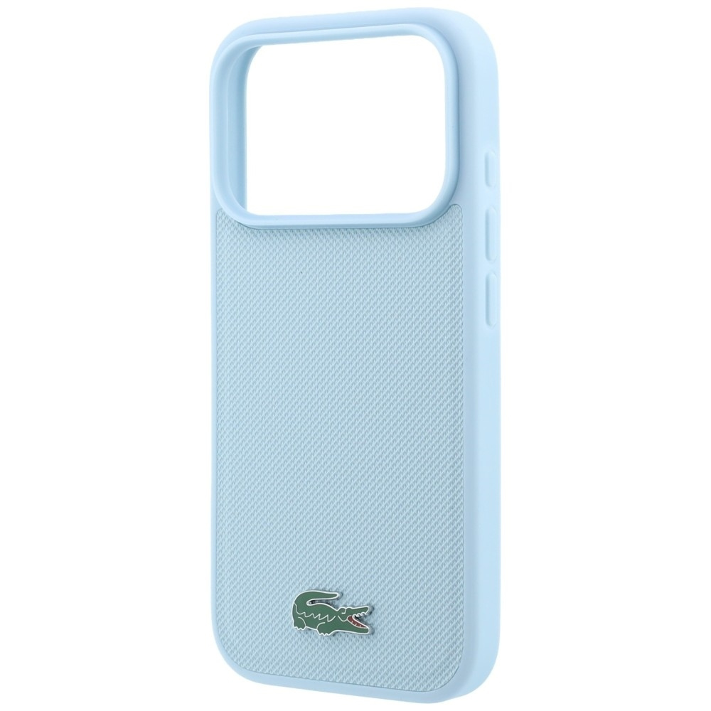 Capa Lacoste Petit Piqué Lacquer Logo Magsafe para iPhone 18 Pro Max e 17 Pro Max Azul