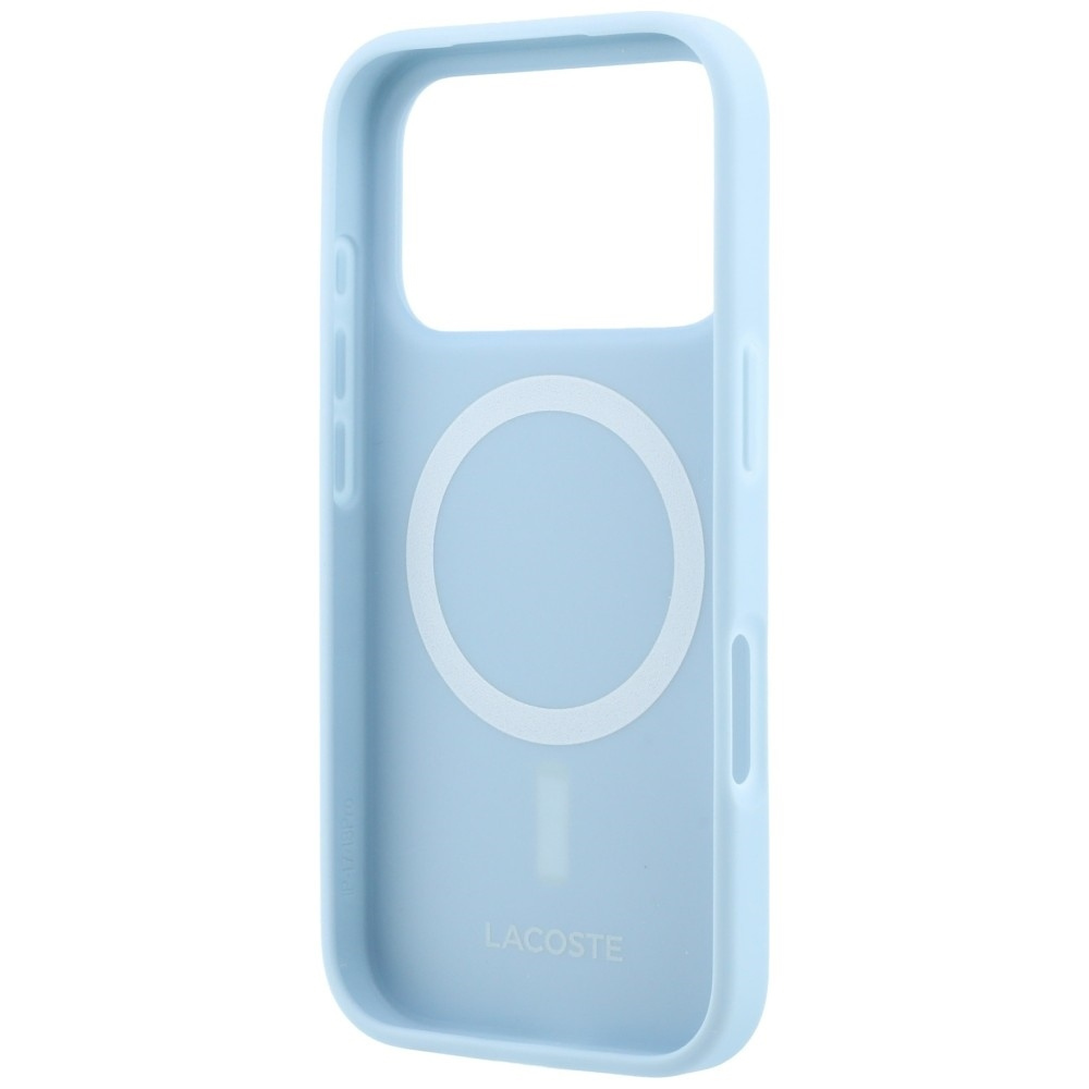 Capa Lacoste Petit Piqué Lacquer Logo Magsafe para iPhone 18 Pro Max e 17 Pro Max Azul