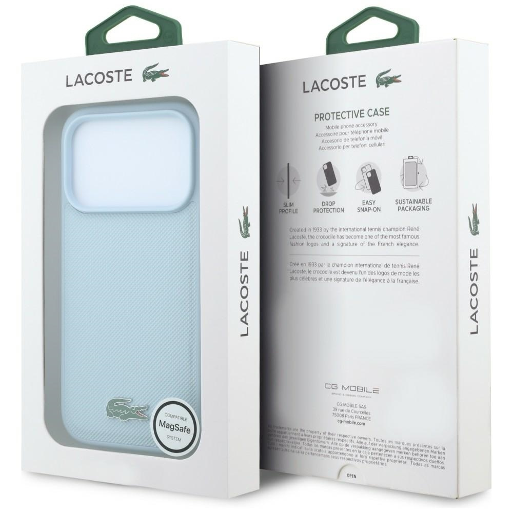 Capa Lacoste Petit Piqué Lacquer Logo Magsafe para iPhone 18 Pro Max e 17 Pro Max Azul