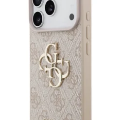Capa GUESS de couro PU p/ 18 Pro | iPhone 17 Pro clássico / Design ultrafino e leve / Fácil instalação - Rosa - Image 3