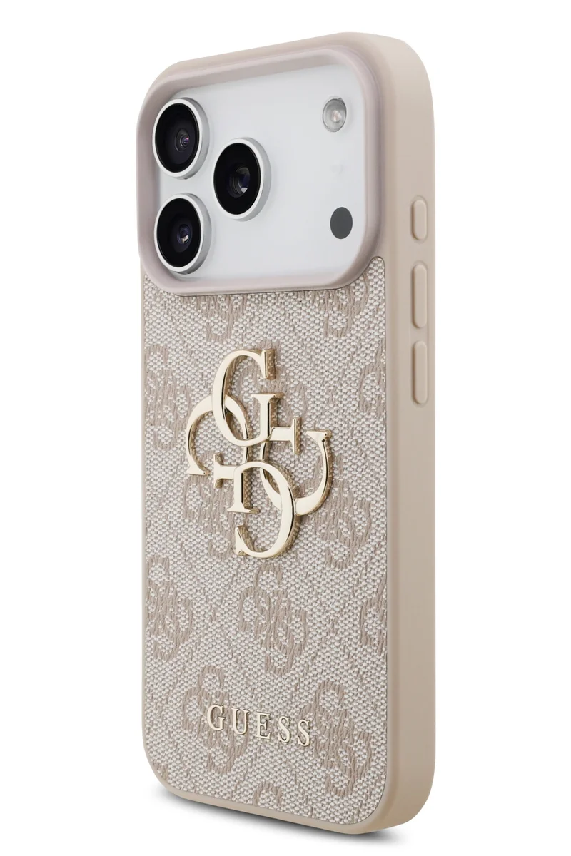 Capa GUESS de couro PU p/ 18 Pro | iPhone 17 Pro clássico / Design ultrafino e leve / Fácil instalação - Rosa - Image 3