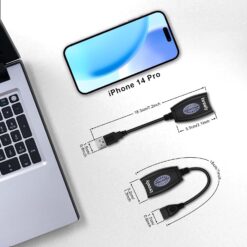Cabo Extensor USB A Macho para USB A Fémea 2.0 com porta RJ45 para extensão LAN Adapter Over Cat5/Cat5e /Cat6 - Imagem 6