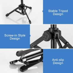 Suporte de mesa para microfone KASTWAVE – Tripé portátil e dobrável| Altura ajustável, compatível com microfones dinâmicos - Image 3