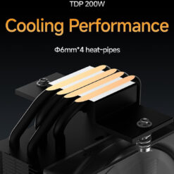Air Cooler para CPU Gamma A40 ARGB, Torre Compacta de 133mm com Ventoinha PWM de 100mm - Image 3