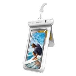 Bolsa dupla Green Lion Aqua para celular e cartões – Branca