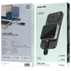 Hub Green Lion 8 em 1 com suporte para múltiplos dispositivos - Preto - Imagem 3