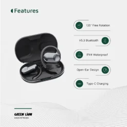 Auriculares Open Ear Ocean BT V5.3 - Preto - Imagem 3