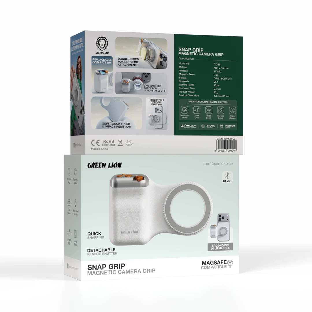 Suporte magnético para câmera Green Lion Snap Grip - Branco