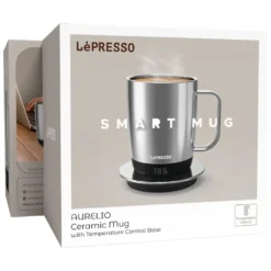 Caneca de cerâmica Lepresso Aurelio com base de controle de temperatura - Imagem 4