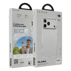 Capa transparente Levelo Clara para iPhone 18 Pro e Pro Max - Transparente