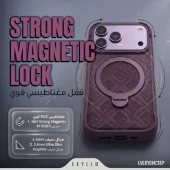 Capa Levelo Ryde MagSafe com suporte 360° para iPhone 18 Pro / 17 Pro - Preta - Image 4