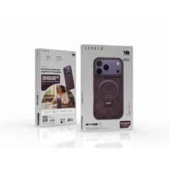 Capa Levelo Ryde MagSafe com suporte de 360° para iPhone 18 Pro Max / 17 Pro Max - Bordô - Imagem 3