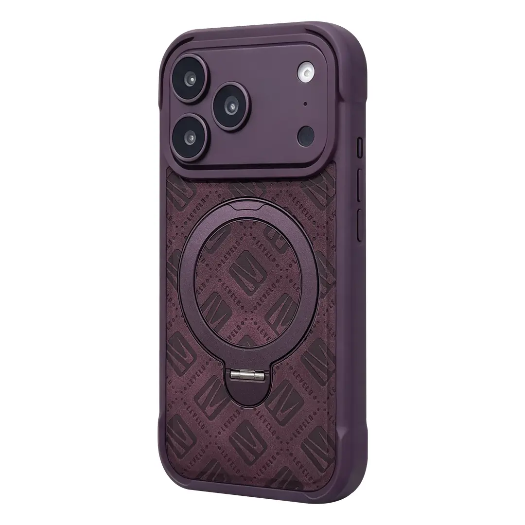 Capa Levelo Ryde MagSafe com suporte de 360° para iPhone 18 Pro Max / 17 Pro Max - Bordô - Imagem 2