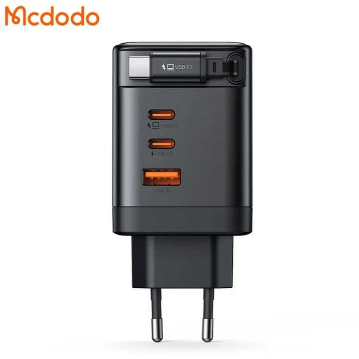 Carregador rápido Mcdodo de 100W com 4 portas GaN e cabo USB-C retrátil de 65cm integrado - Imagem 2