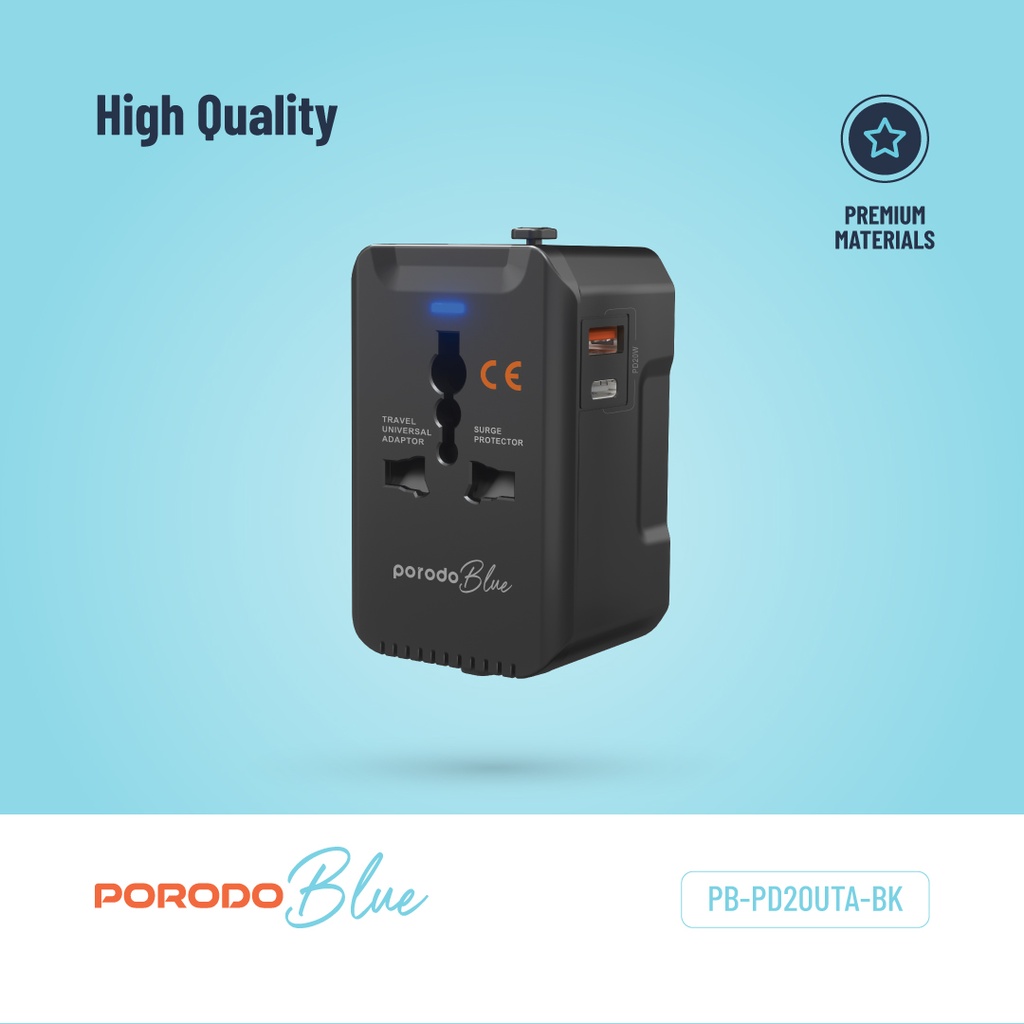 Carregador Universal Porodo Blue com Duas Portas - Preto - Imagem 6