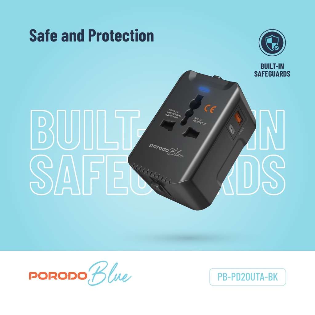 Carregador Universal Porodo Blue com Duas Portas - Preto - Imagem 7