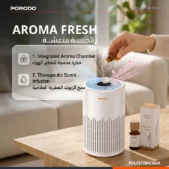 Purificador de ar inteligente Porodo Lifestyle Purea com filtro HEPA H13 de 3 camadas - Branco