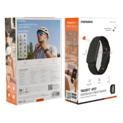 Rastreador de atividades físicas Porodo TrackFit Apex sem tela com monitoramento de eletrocardiograma - Preto - Imagem 3
