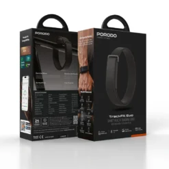 Pulseira inteligente de monitoramentoPorodo TrackFit Evo com alça ajustável e durável - Preto - Image 6