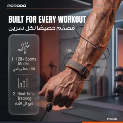Pulseira inteligente de monitoramentoPorodo TrackFit Evo com alça ajustável e durável - Azul - Image 4
