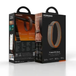 Alternative view of Pulseira inteligente de monitoramentoPorodo TrackFit Evo com alça ajustável e durável - Laranja