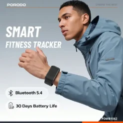 Pulseira inteligente Porodo Trackfit X com rastreador de atividades físicas e aplicativo de exibição - Branca - Imagem 9