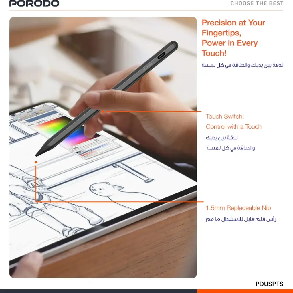 Caneta Inteligente Universal Porodo com Interruptor de Toque - Image 4