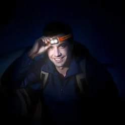 Lanterna de cabeça LED recarregável Porodo com sensor de ondas - Laranja