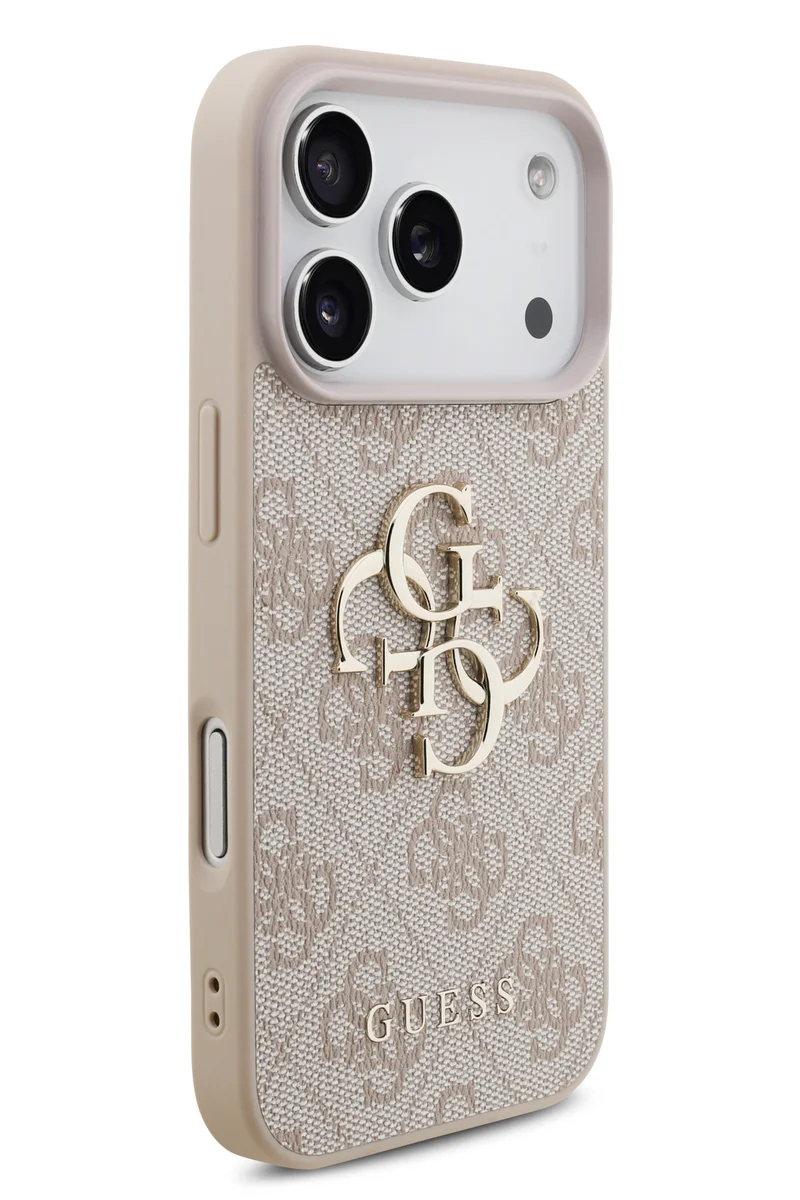 Capa GUESS de couro PU p/ 18 Pro | iPhone 17 Pro clássico / Design ultrafino e leve / Fácil instalação - Rosa - Image 4