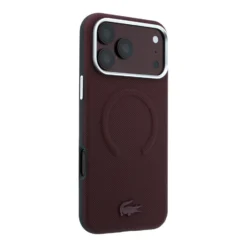Capa Lacoste para iPhone 18 Pro | 17 Pro - MagSafe - PVC - Petit Piqué - Bordô com relevo - Image 3