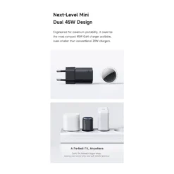 Carregador Rápido Nano 65 Ultra Mini 65W GaN Mini AVS SFC 3.0 com cabo USB C - Imagem 2