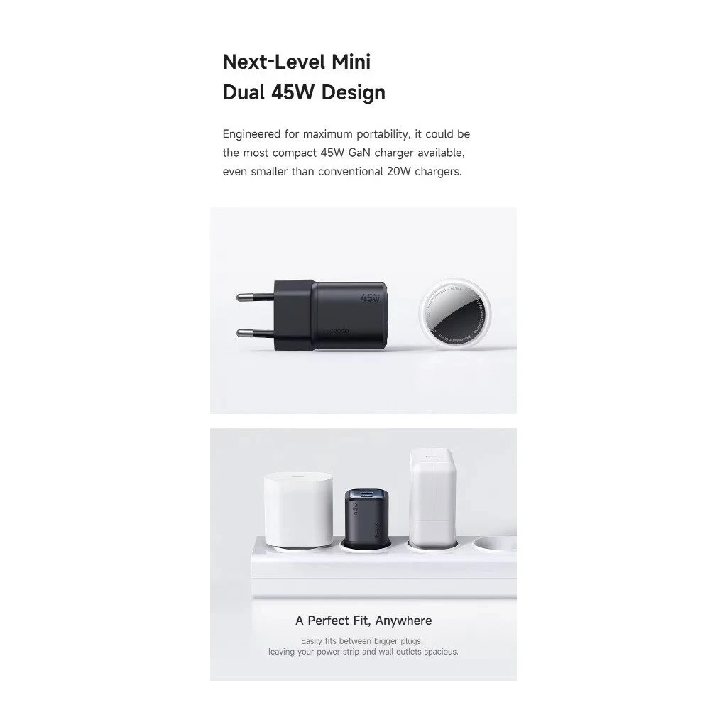 Carregador Rápido Nano 65 Ultra Mini 65W GaN Mini AVS SFC 3.0 com cabo USB C - Imagem 2